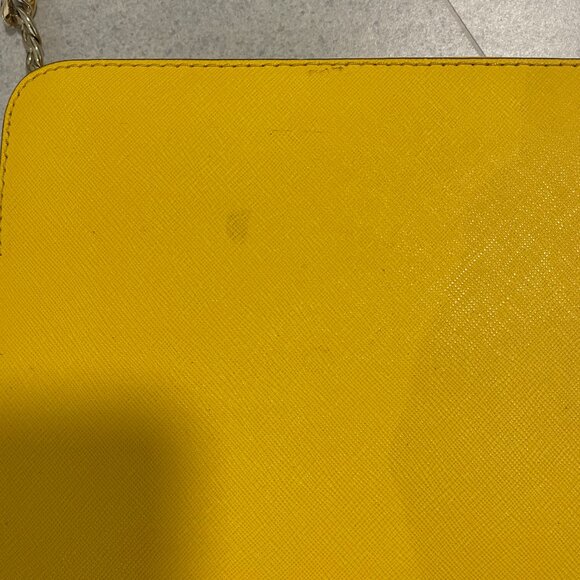 Michael Kors Sunflower Yellow Jet Set Travel East West Leather Crossbody - Picture 4 of 9